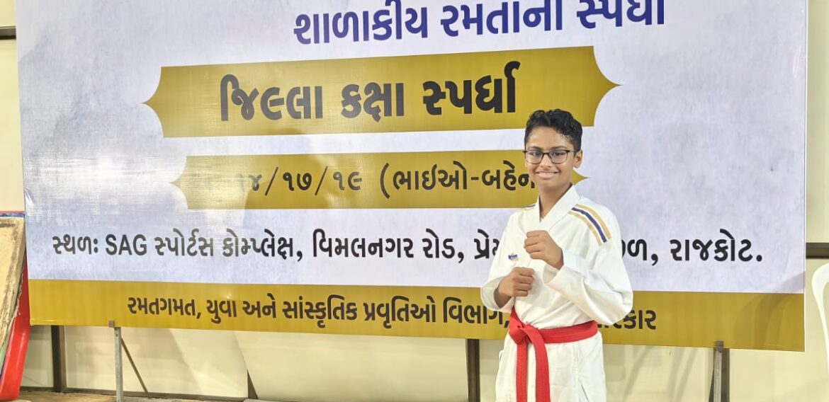 Nachiketa Karate Star Secures 3rd Rank at SGFI District Level